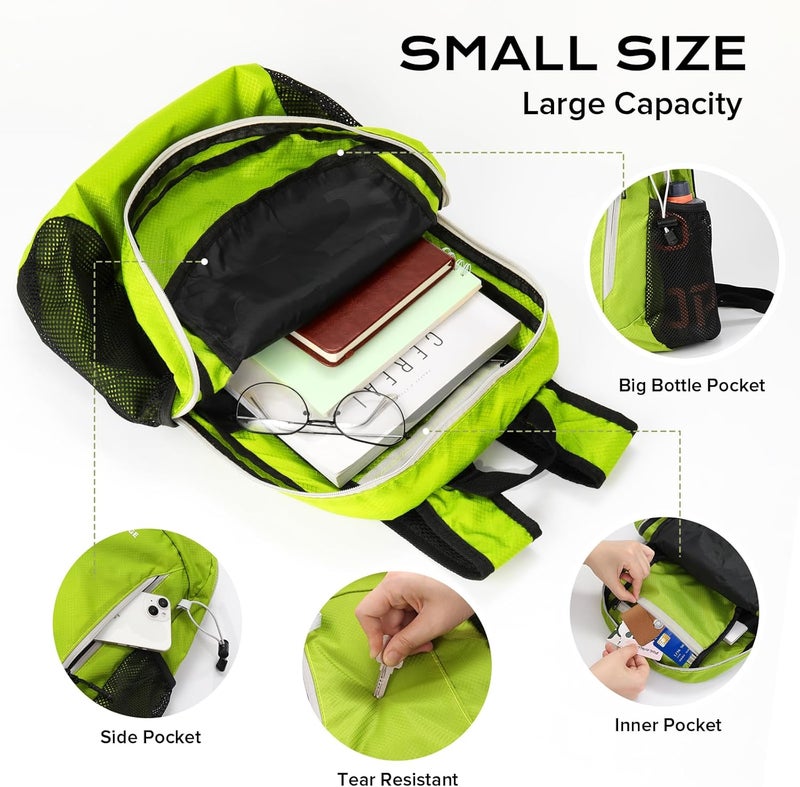 VPBAGE Store 15L Water-resistant Hiking Daypack, Small Backpack Travel Outdoor, Lightweight Day Pack with Tool Loops - Image 3